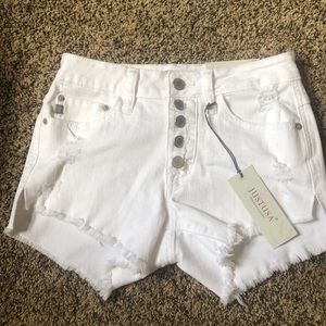 White Denim Destressed Shorts Size XS JUST USA NWT